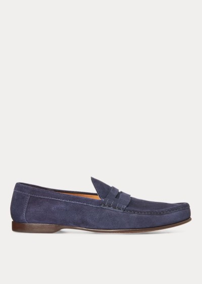 Mocasines Ralph Lauren Hombre Azul Marino - Chalmers Suede Penny - XLPEQ8659